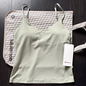 LULULEMON ALIGN WAIST LENGTH CAMI A/B in FOG GREEN SZ 8 NWT